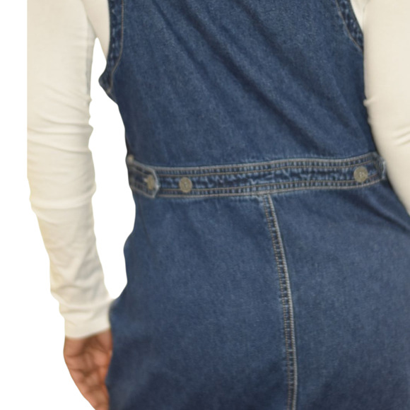 Vintage JLNY Bib Overalls Dress Denim Straps Buckle Straight Maxi Cotton Medium - Picture 5 of 16